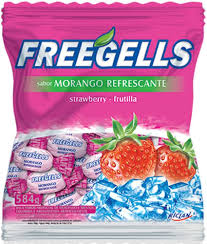 FREEGELLS BALA DURA MORANGO PCT 584GRS